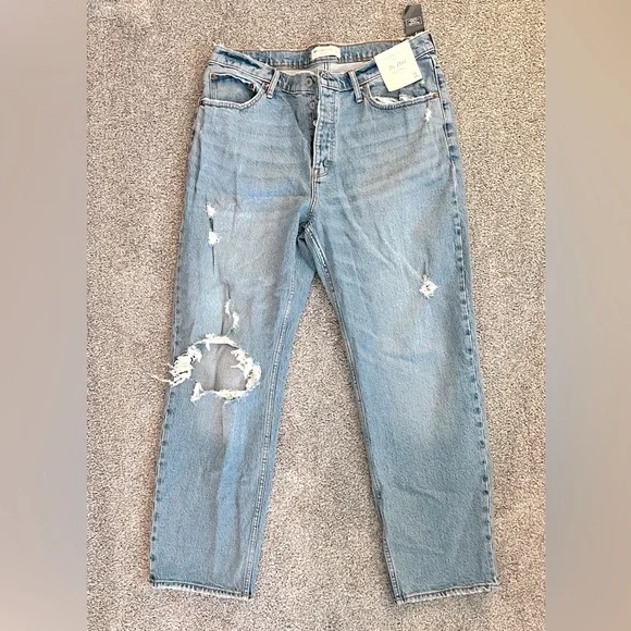 Abercrombie & Fitch - 👖 High Rise Ripped Dad Jeans - Picture 2 of 5
